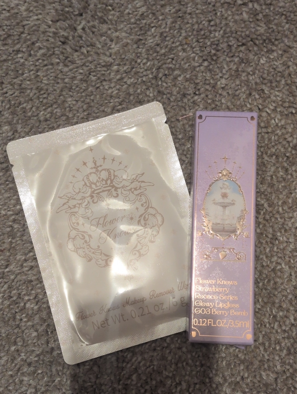 Flower Knows Rococo Lip Gloss - Berry Bomb And Make Up Remover Wipe